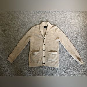 Abercrombie & Fitch light brown shawl collar cardigan men’s small;new w/out tags